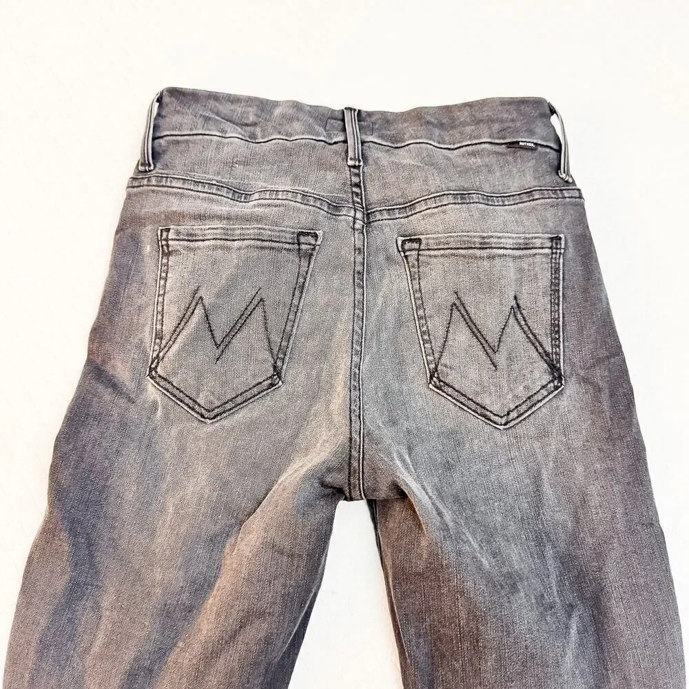 Mother High Waisted Looker Ankle Fray Lighting Up Lanterns Denim Jeans Size 24
